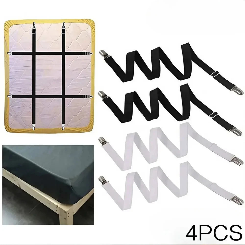 4PCS Adjustable Bed Sheet Fasteners - Secure Any Bedding Effortlessly