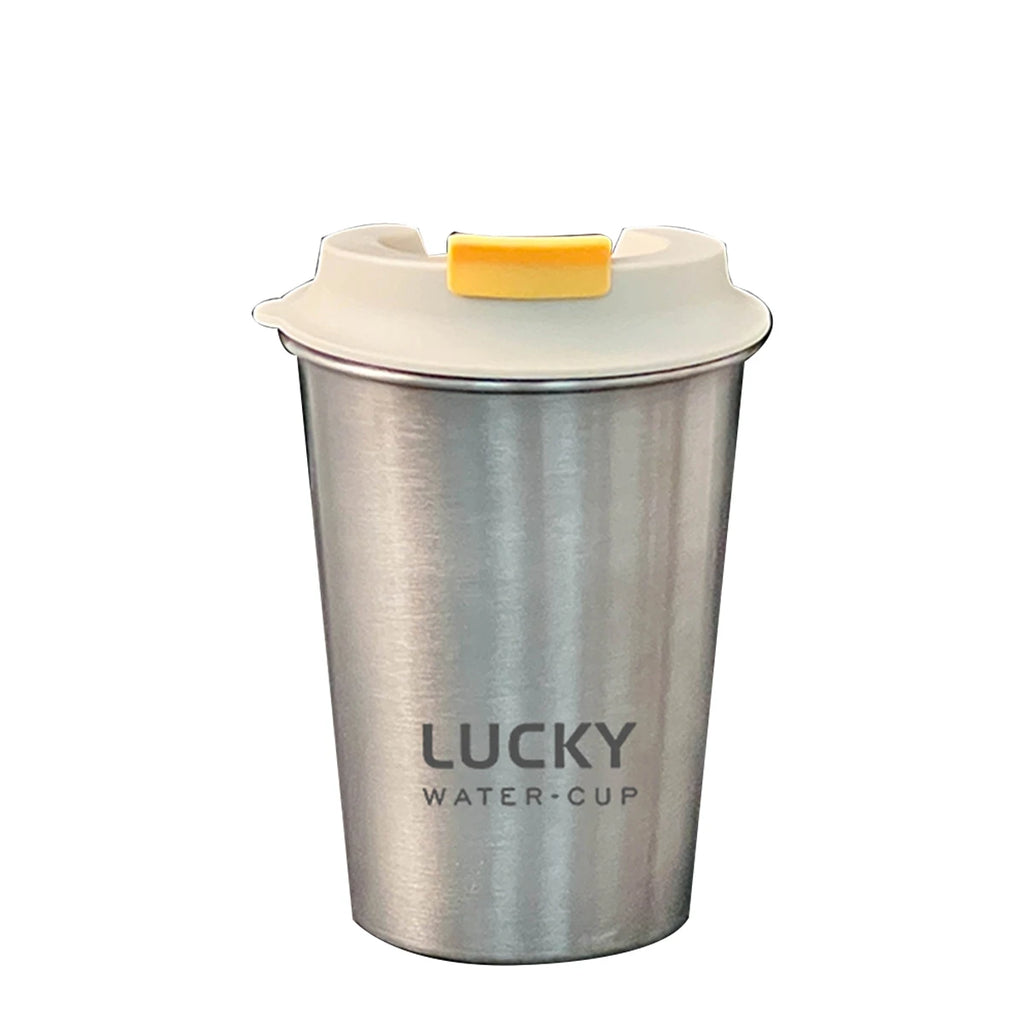 400ml Stainless Steel Portable Tumbler with Lid - Perfect for Coffee & Milk