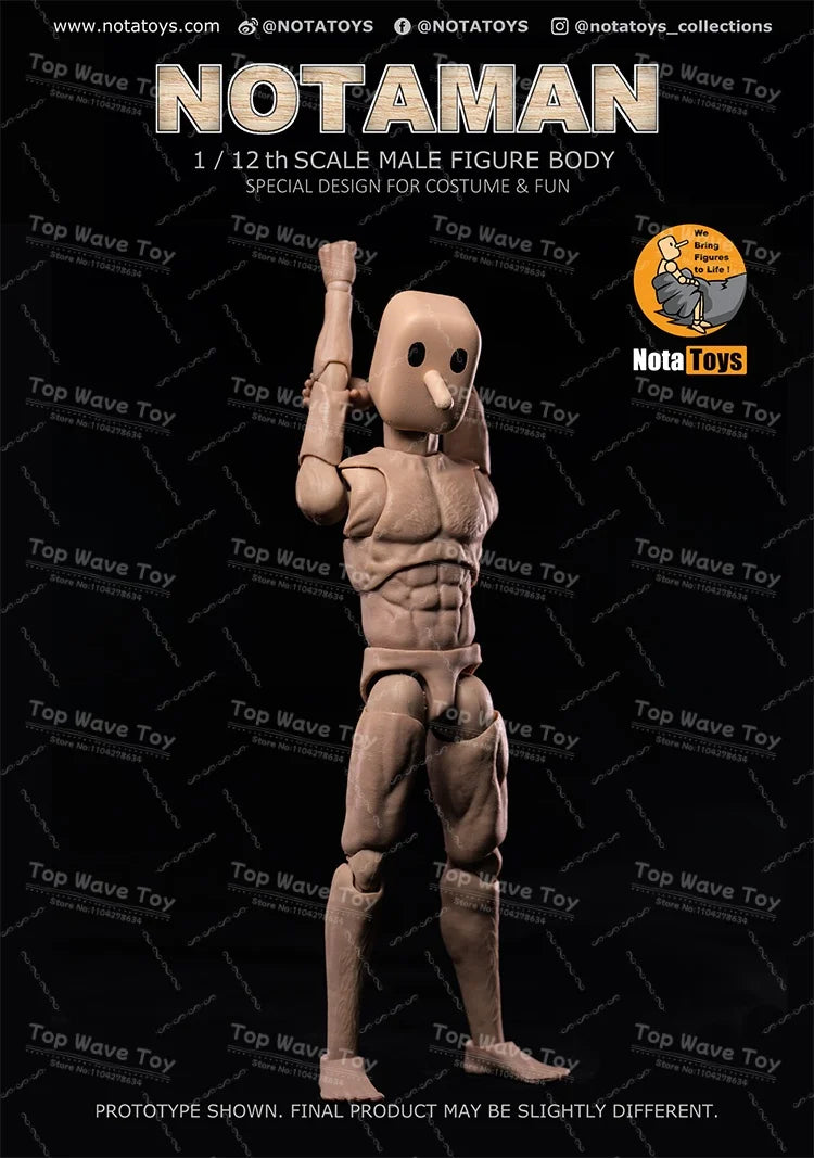 Detailed 1/12 Male Soldier Action Figure - Articulated & Collectible