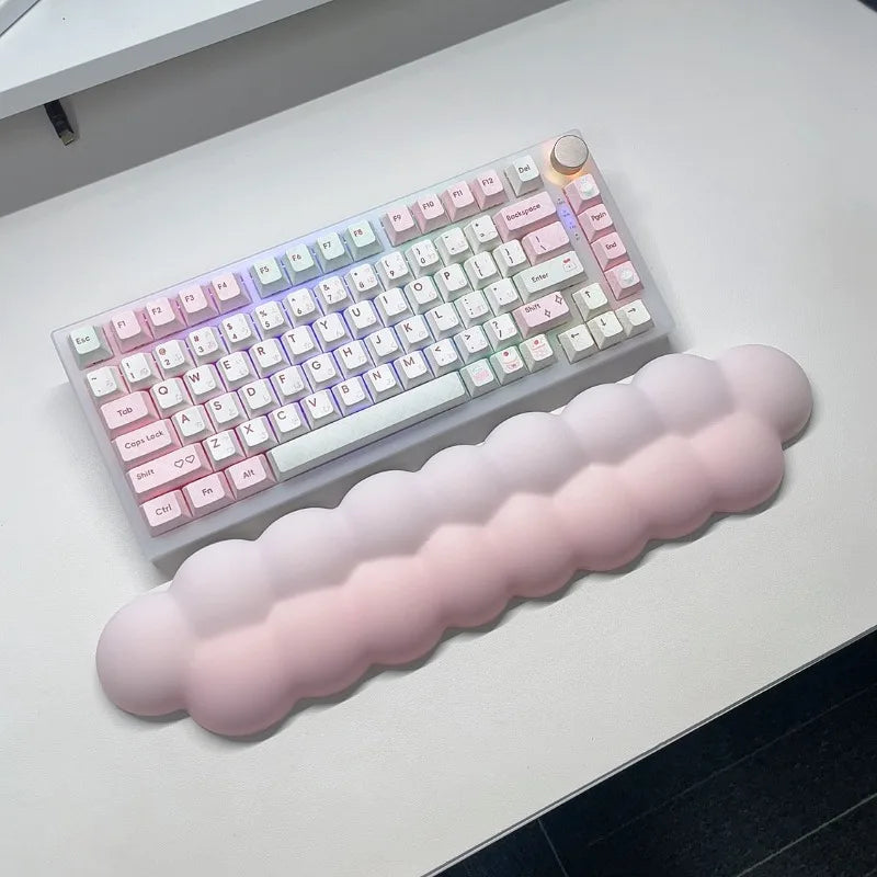 CybJoy Ergonomic Memory Foam Keyboard Wrist Rest - Puff Clouds Design