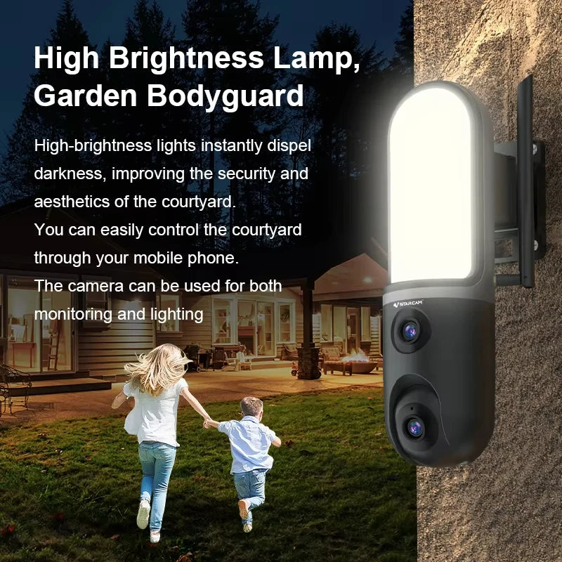 Vstarcam 6MP Dual Lens IP Dome Camera with AI Detection & Floodlight