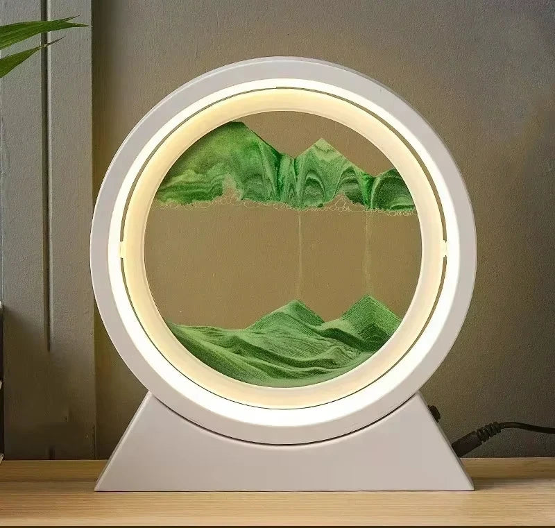 Calming Sand Art Lamp - Elegant Stress Relief Hourglass Decor