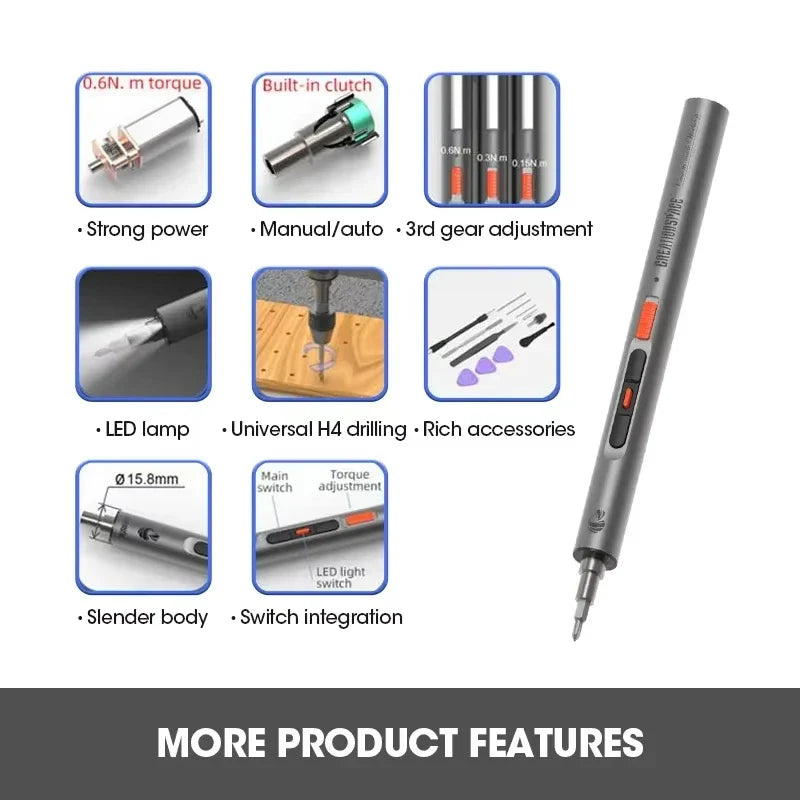 Compact Cordless Electric Screwdriver Set for DIY Projects - CreationSpace