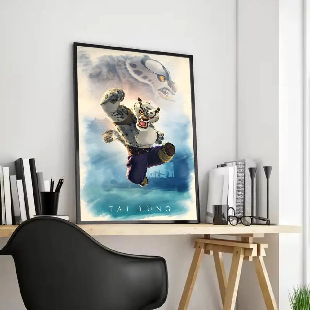 Kung Fu Panda Anime Poster - Waterproof Art for Home & Bar Decor