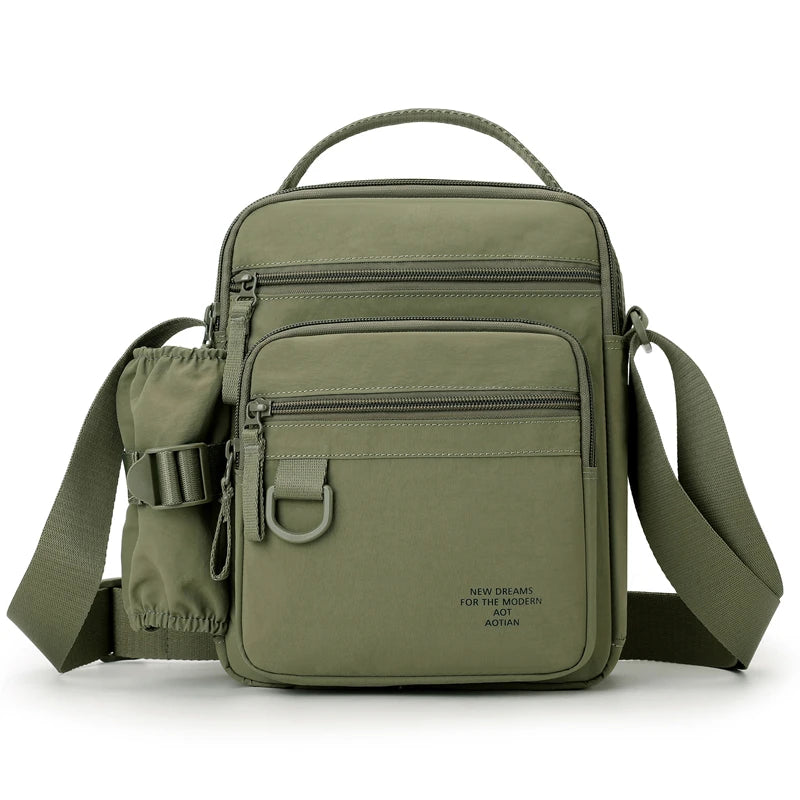 Stylish Men's Crossbody Bag with Bottle Pocket for Travel & Leisure