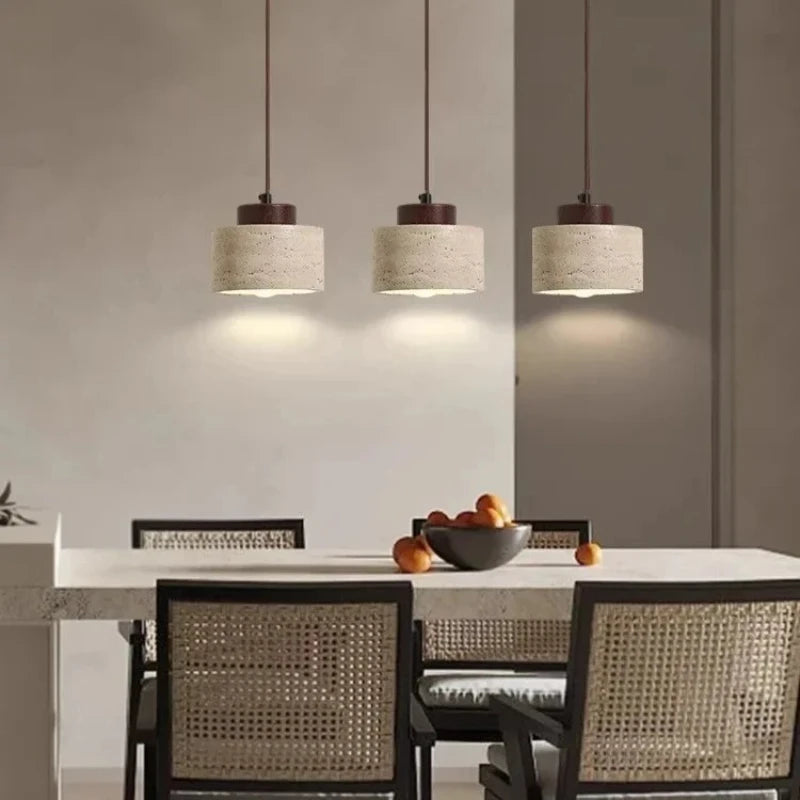 LED Pendant Lamp - Retro Yellow Stone Chandelier for Home & Restaurant