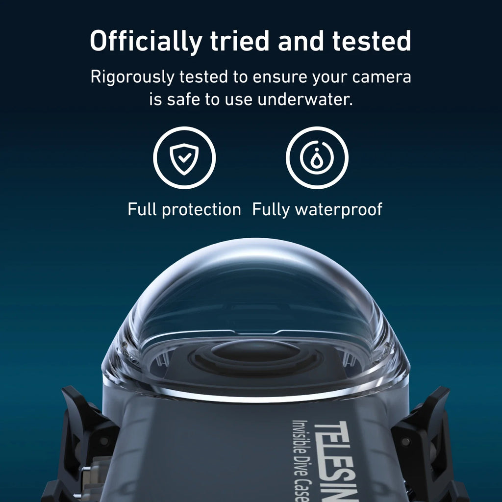 TELESIN Waterproof Dive Case for Insta360 X4 - 50M Underwater Housing