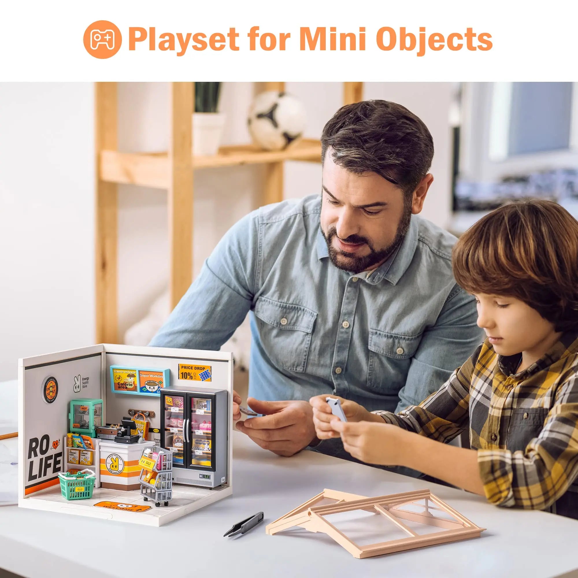 Robotime DIY Miniature Cafe & Energy Supply Store Building Set