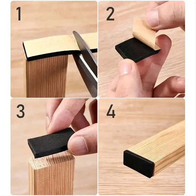 Non-Slip Foam Furniture Leg Pads - Self-Adhesive & Silent