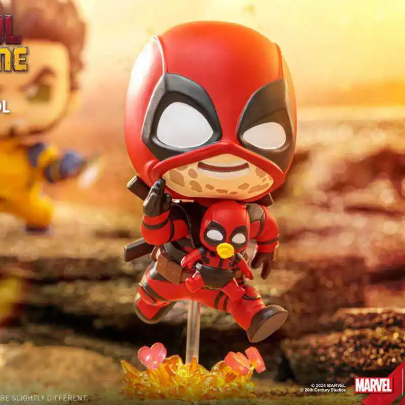 Cute Deadpool & Wolverine Q-Version Anime Figures - Kawaii Collectible