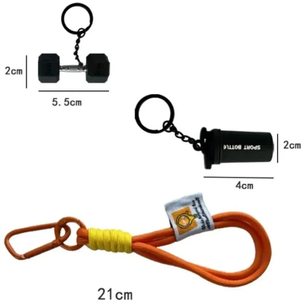 Mini Dumbbell Fitness Keychain - Hand-Woven Gym Lover Trinket