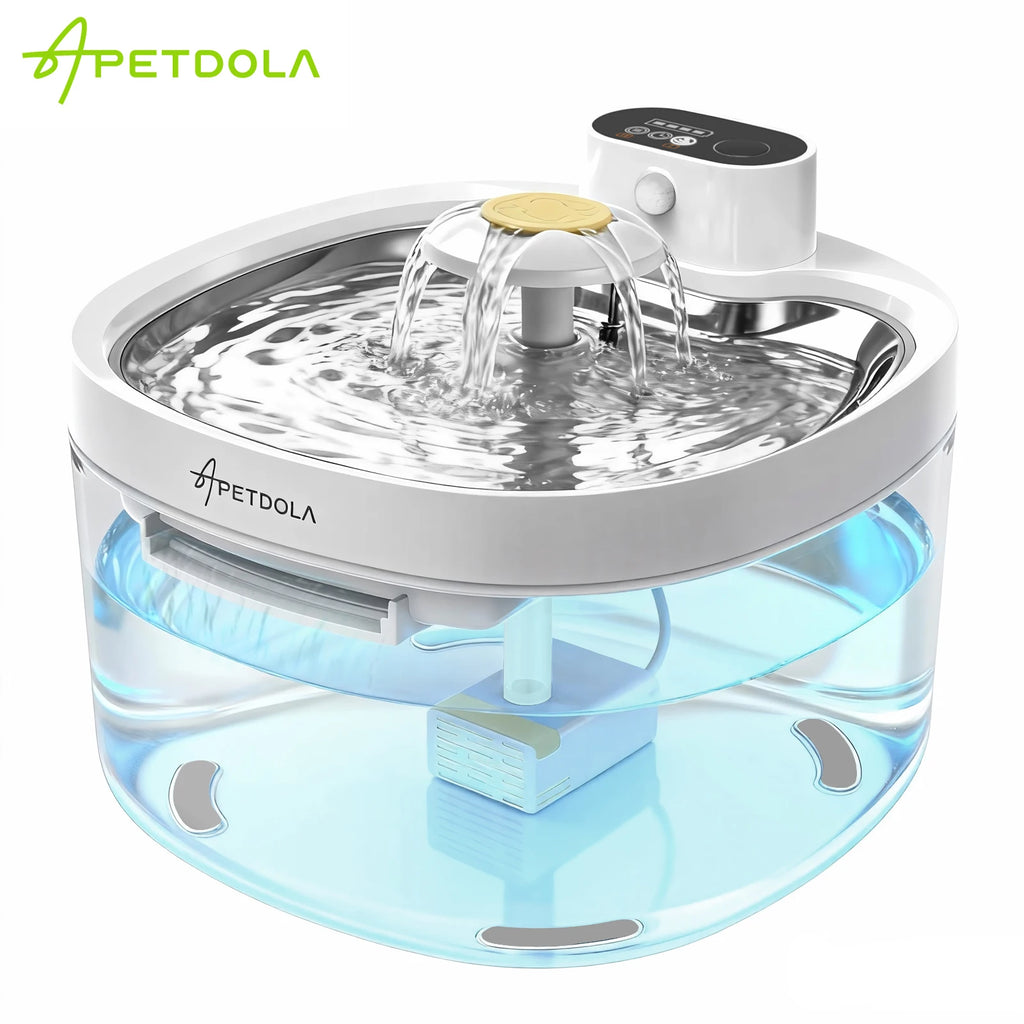 Wireless Pet Water Fountain - Battery Operated & Auto Sensor 2.6L