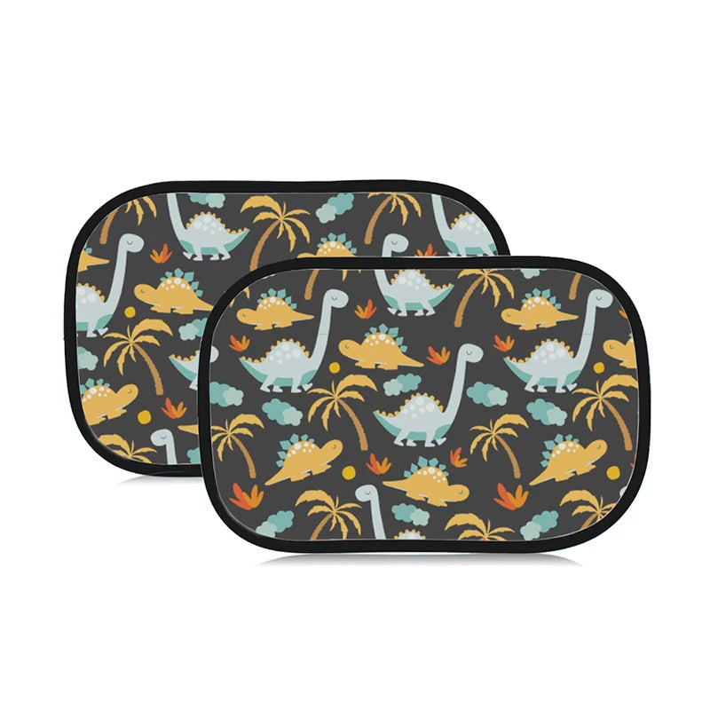 Cute Dinosaur Car Sun Shades for Kids - UV & Heat Protection, 2 Pack