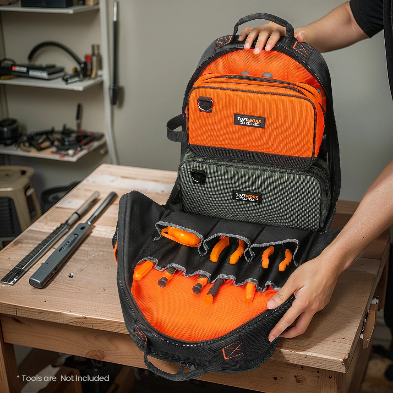 Compact Double-Zip Tool Storage Pouch - Durable, Multifunctional Design
