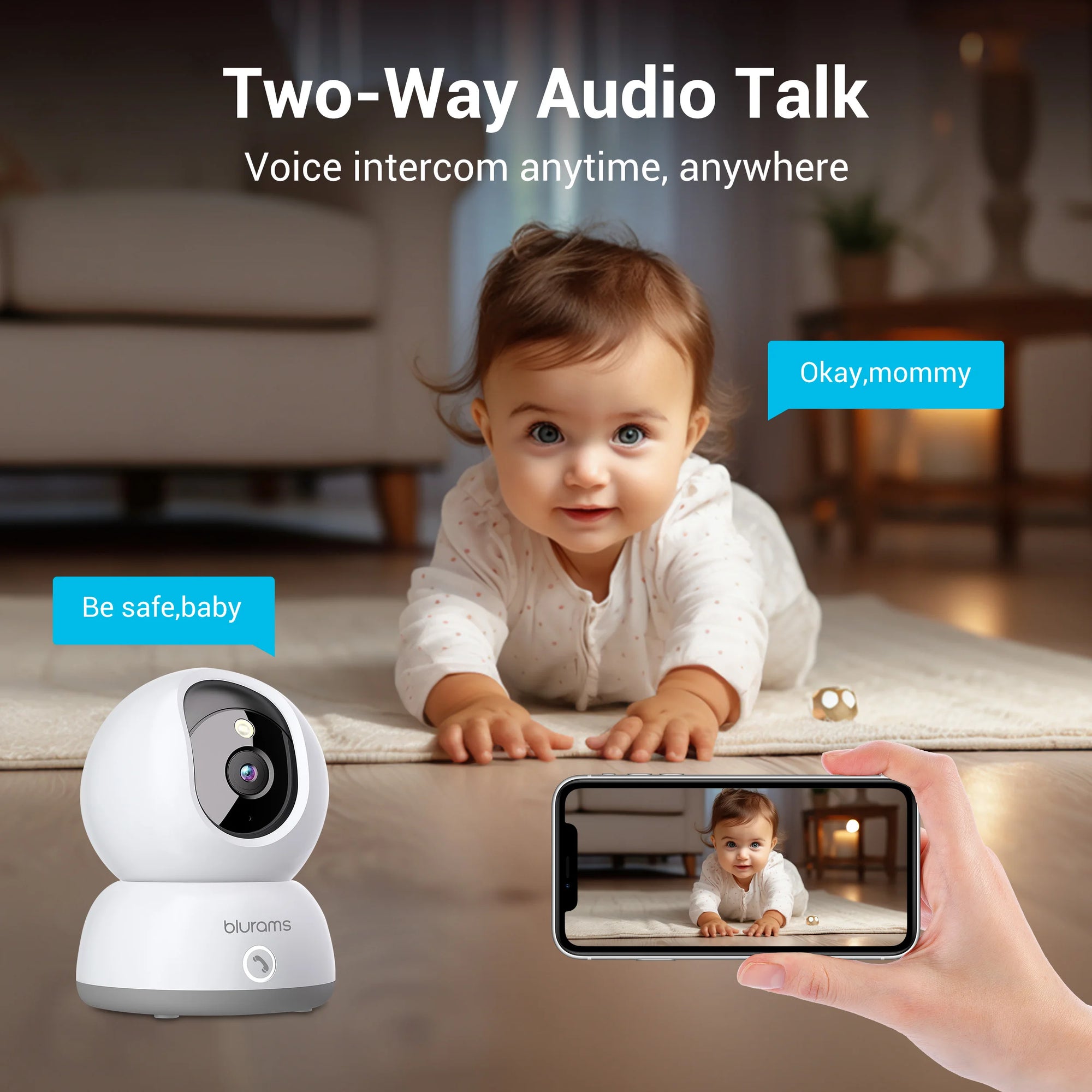 Blurams 2K Home Security Camera - 360° Pet Monitoring & Talk