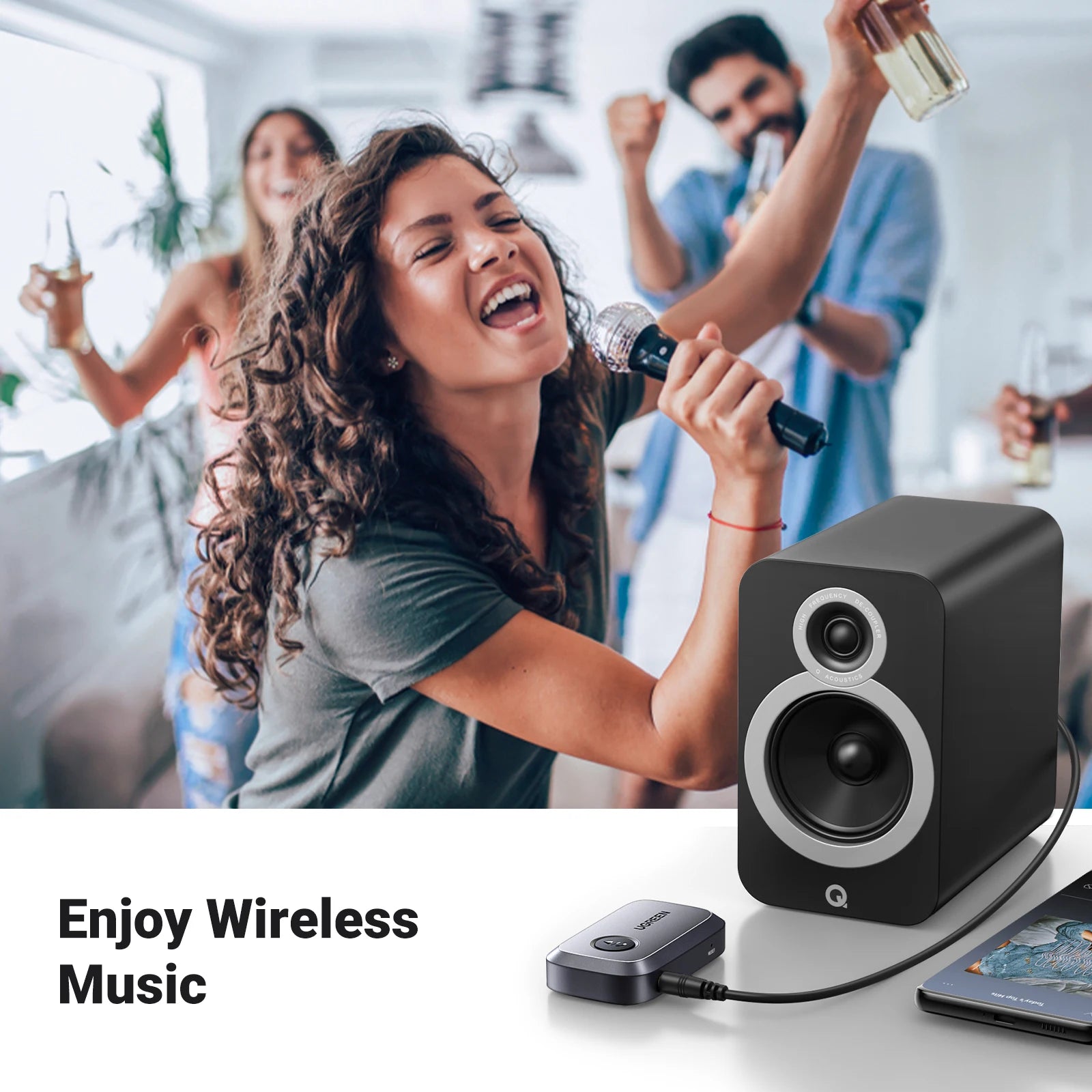 UGREEN Bluetooth 5.3 Audio Receiver - Wireless Car & Speaker Adapter