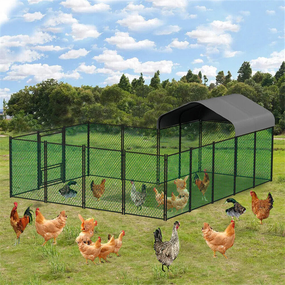 Heavy Duty Large Chicken Coop with Walk-In Design & Waterproof Cover