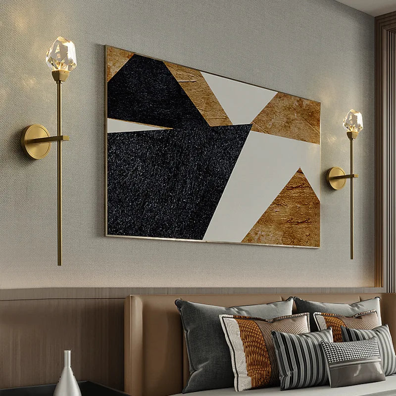Stylish All-Copper Crystal Wall Lamp - Modern Nordic Design