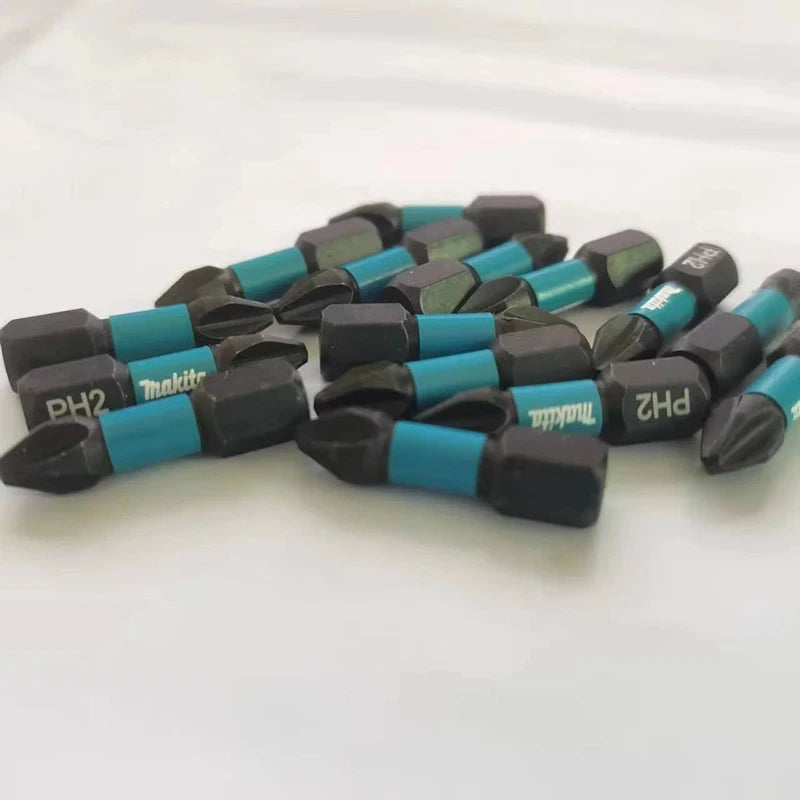 Makita PH2 25MM Impact Screwdriver Bits - 10PC High-Speed Steel Set