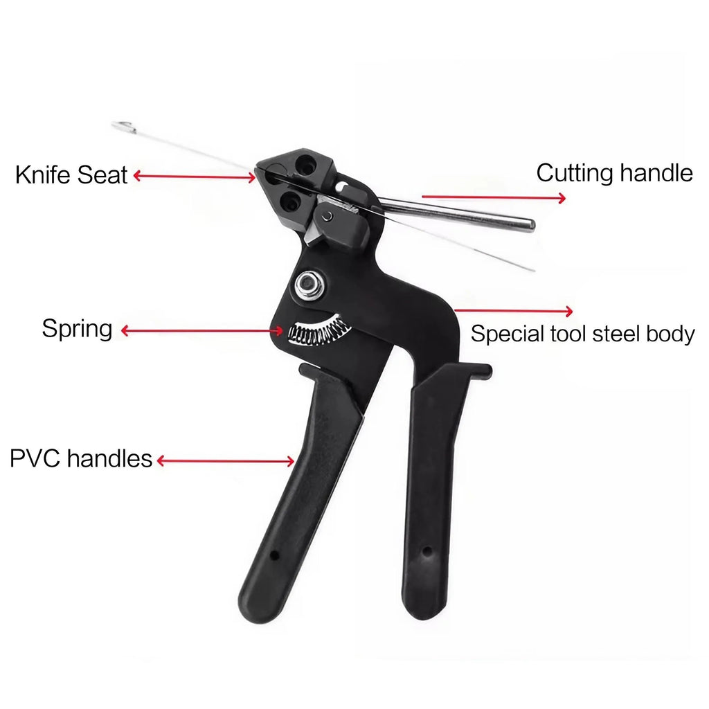 Stainless Steel Cable Tie Tensioner with Built-In Cutter