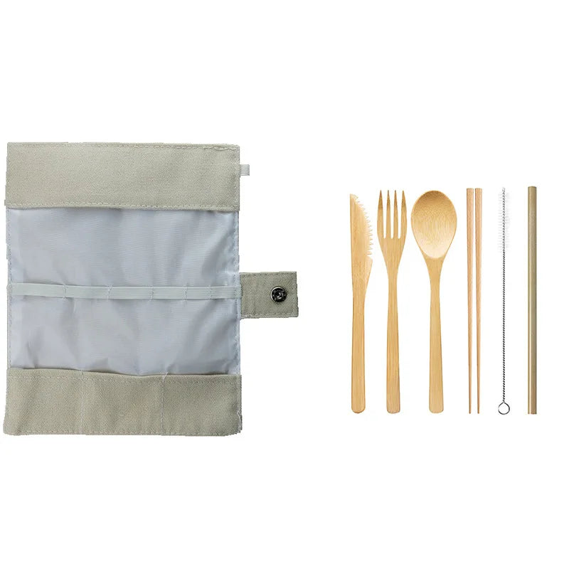 Eco-Friendly Bamboo Utensils Travel Set - Stylish & Portable Cutlery