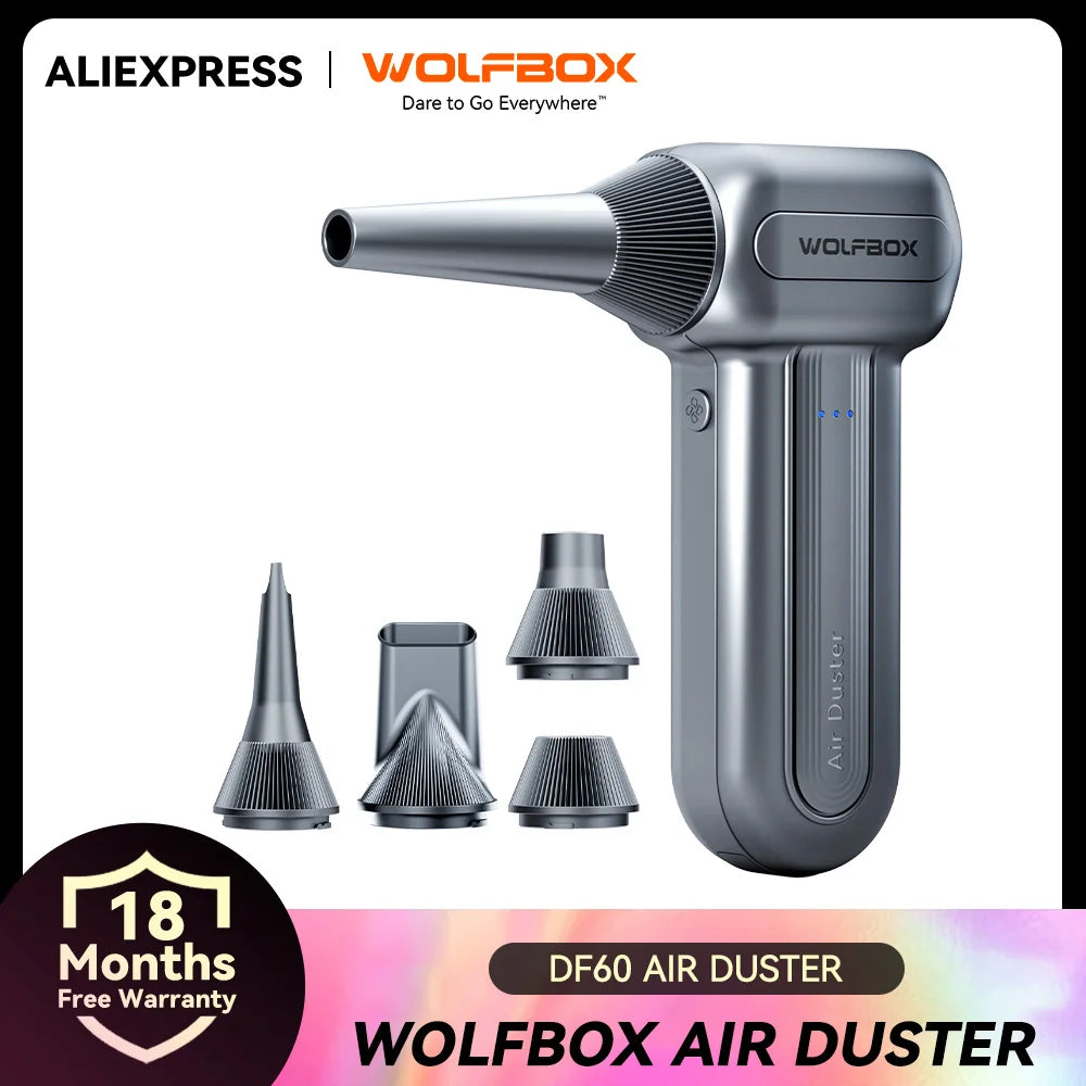 WOLFBOX DF60 Electric Air Duster - 110000RPM Powerful Compressed Fan