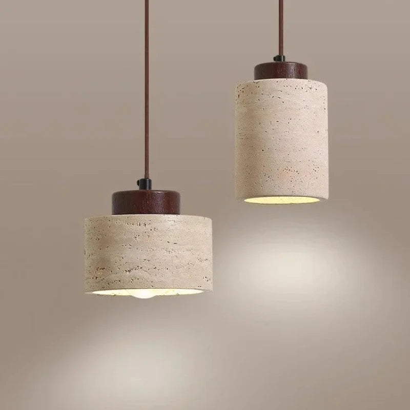 Pumous Yellow Stone LED Pendant Lamp - Modern Retro Chandelier