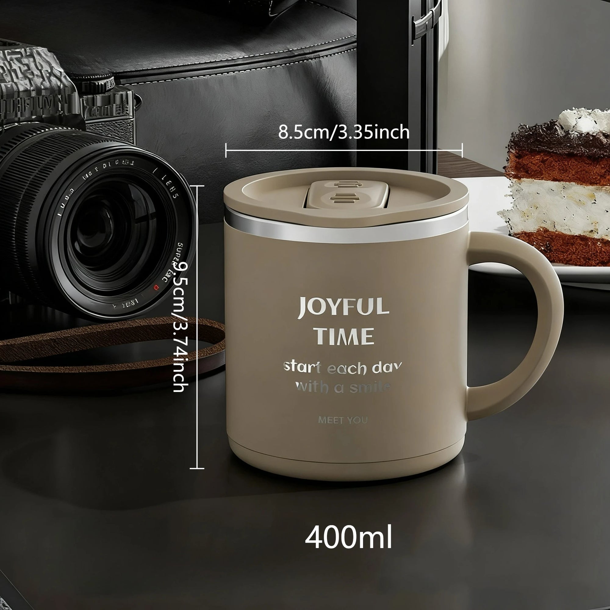 Double-Layer Insulated Stainless Steel Coffee Mug - 304 Design