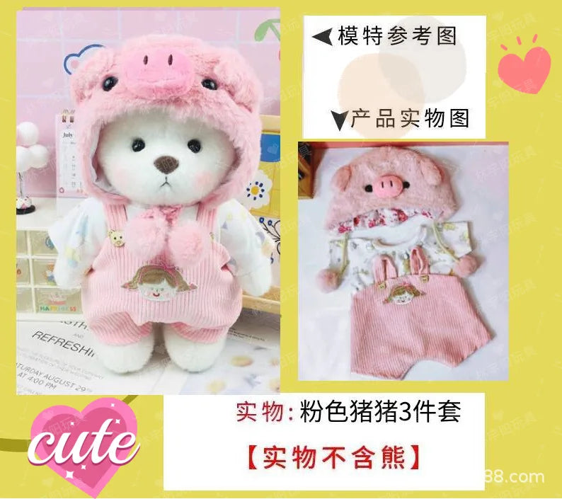 30cm Plush Teddy Bear - Handmade Kawaii Doll for Creative Dress Up