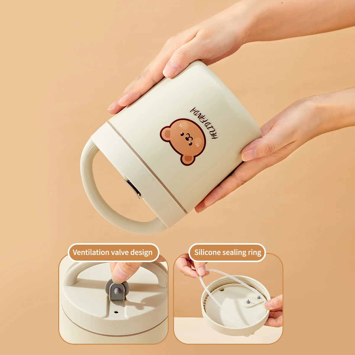 Double-Layer Insulated Stainless Steel Kids Bento Lunch Box