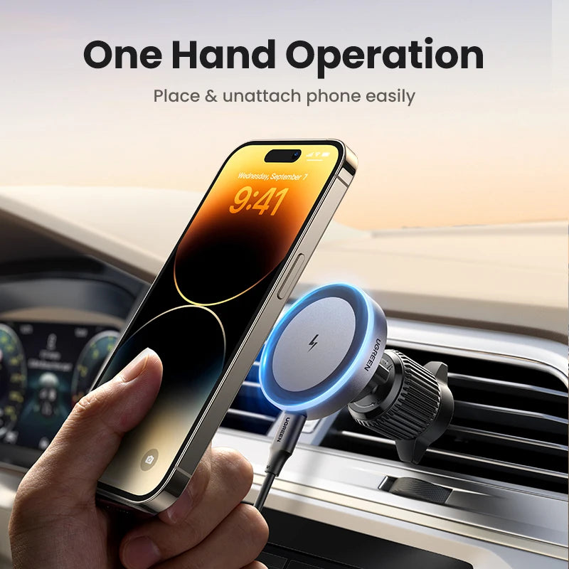 UGREEN 15W Magnetic Wireless Charger Stand for iPhone 15/16 Pro Max