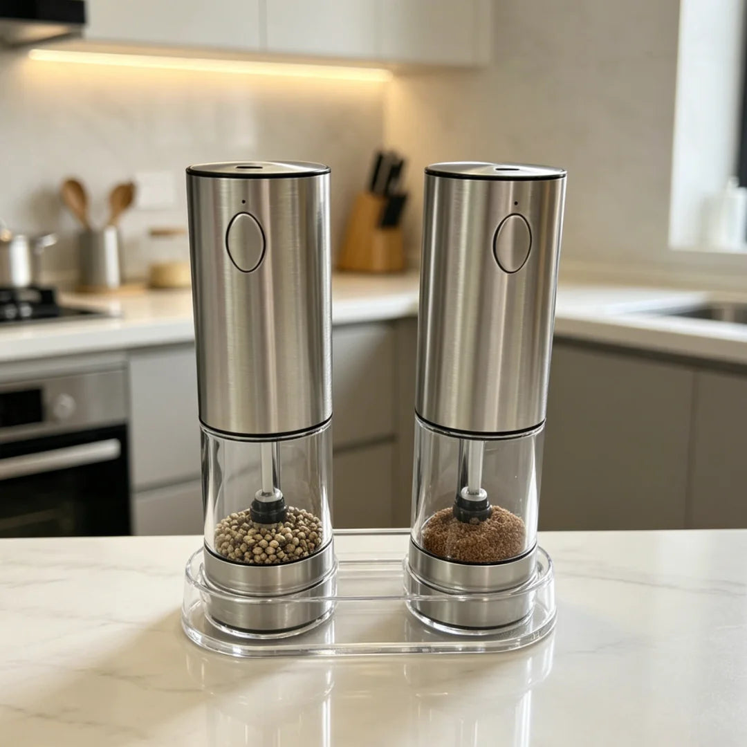 Rechargeable Electric Salt & Pepper Grinder Set - USB Charging, Adjustable Coarseness