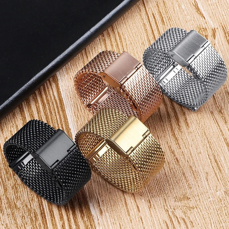 Universal Milanese Watchband - 18mm to 24mm Stainless Steel Strap