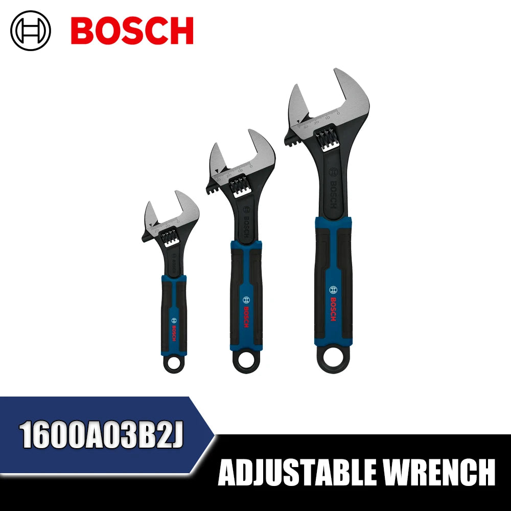 Bosch 3-Piece Adjustable Wrench Set for Ultimate Strength & Comfort