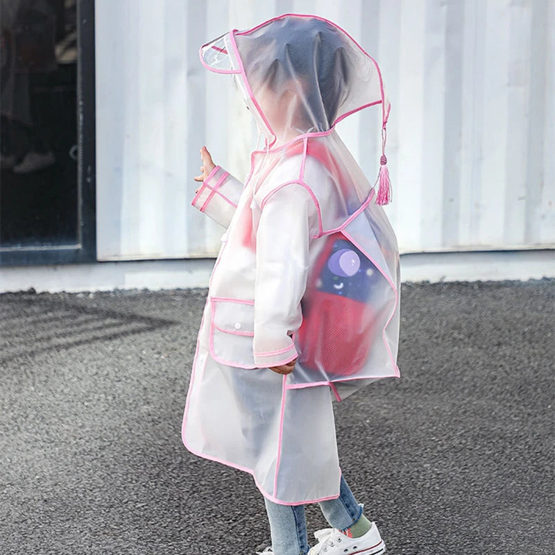 Kids Waterproof Eva Plastic Raincoat - Travel-Friendly & Lightweight
