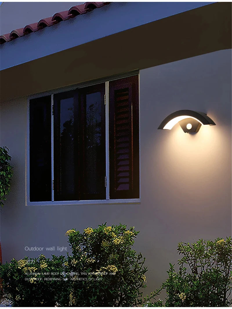 PIR Motion Sensor Outdoor Wall Lamp - Waterproof LED Light