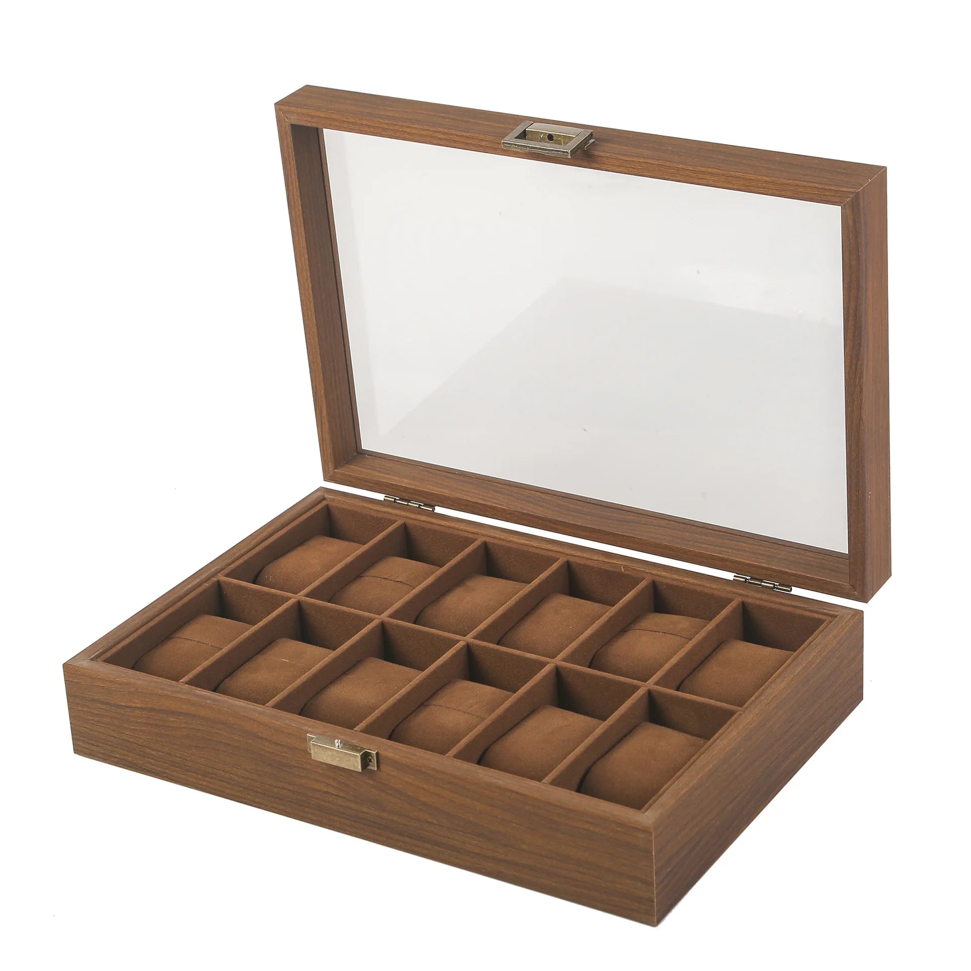 Elegant Wooden Jewelry & Watch Storage Box for Couples