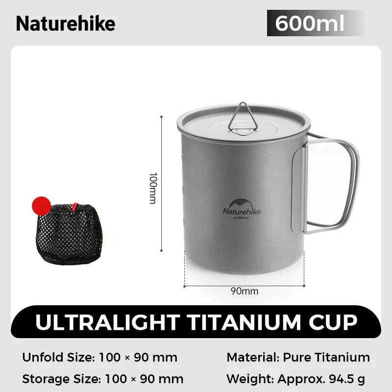 Naturehike Titanium Camping Cup - Ultralight Portable Tea Mug