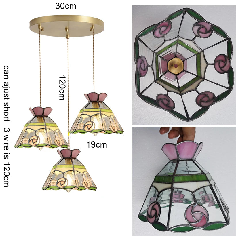 Vintage Pendant Lamp - Colorful Glass Chandelier for Home Decor