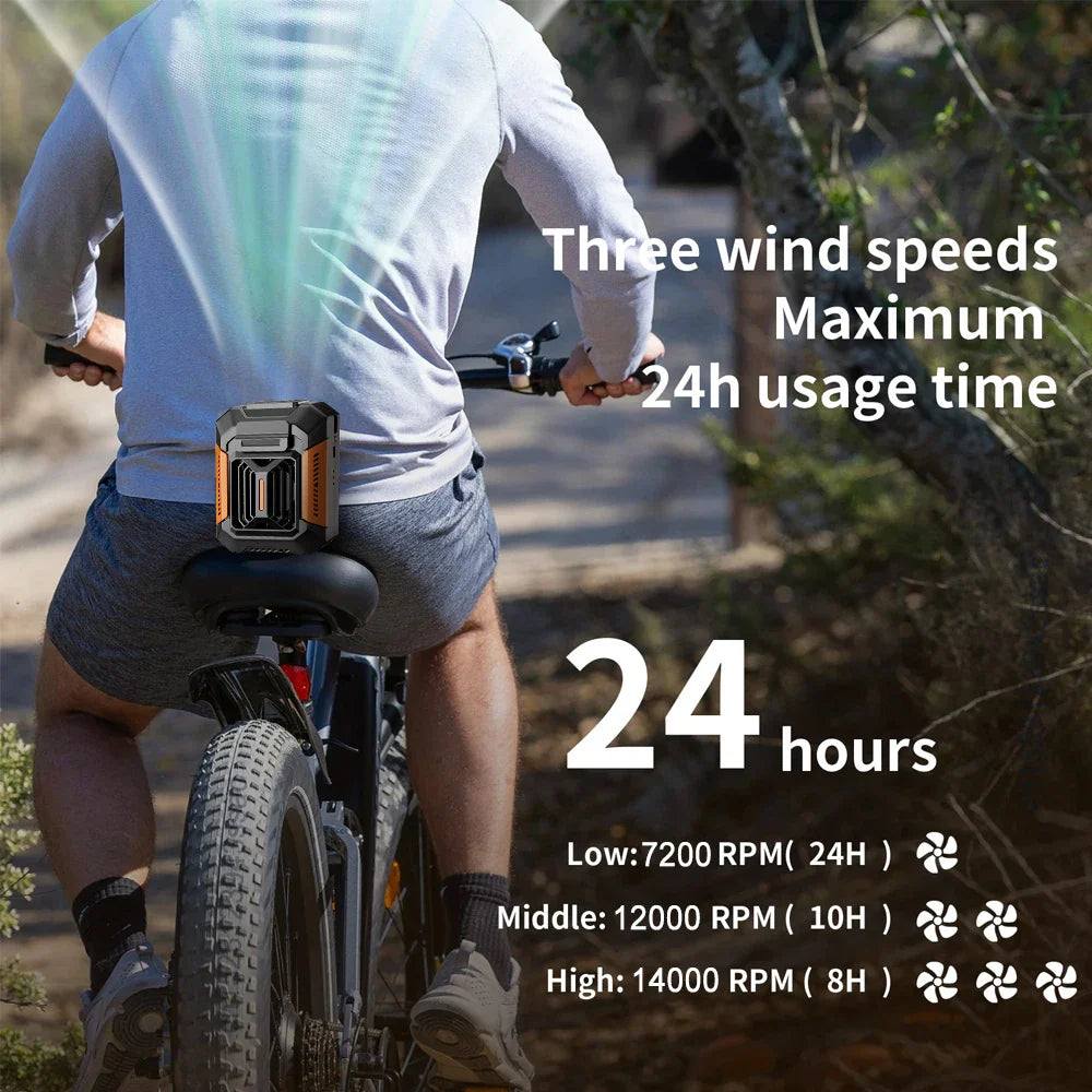 Portable USB Waist Fan with Power Bank & LED Light - Stay Cool Anywhere