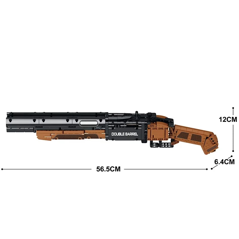 Reobrix 77028 Double Barrel Toy Gun Model - DIY Building Blocks Set