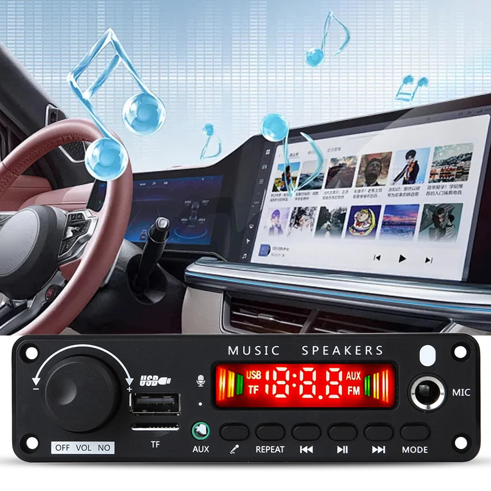 150W Bluetooth Car MP3 Player with Karaoke & Recording Features