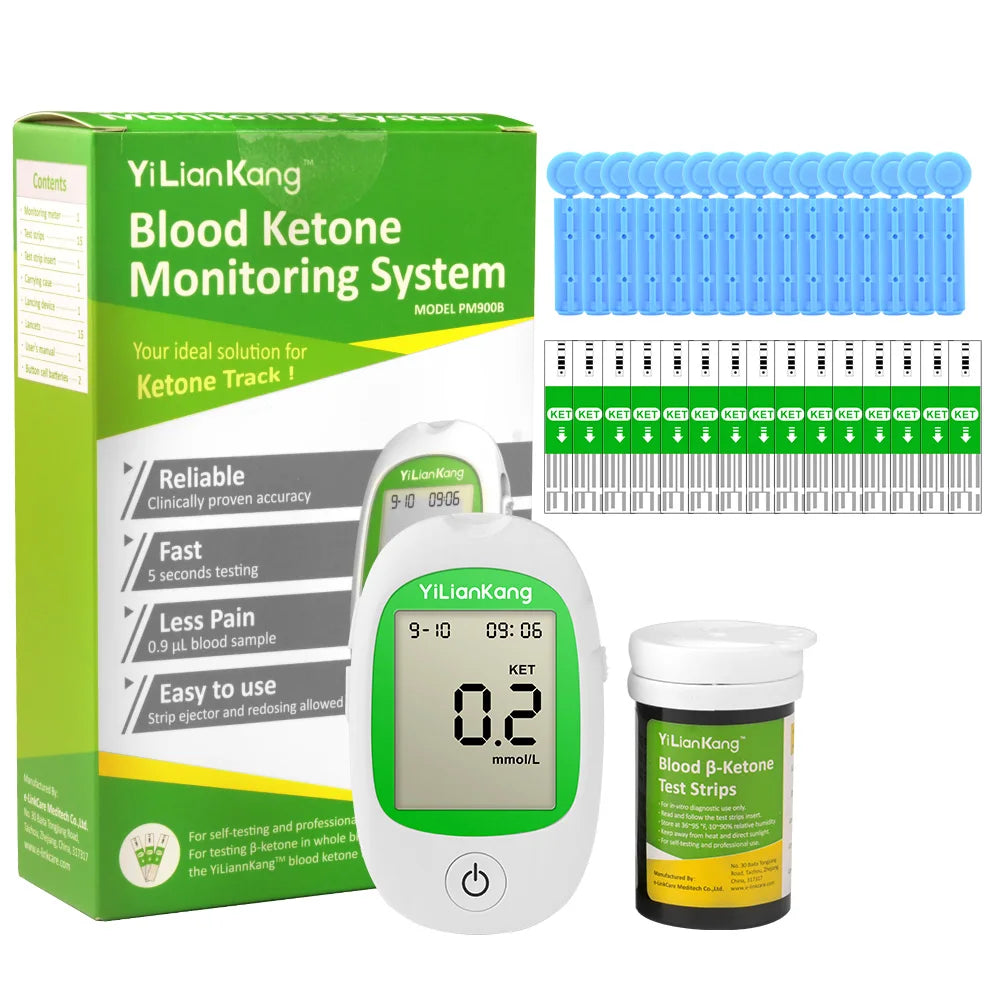 KetoBM Ketone Meter Kit: Precision Ketosis Monitoring with 15 Strips