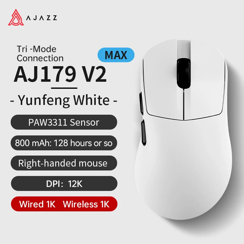 AJAZZ AJ179 V2 MAX 42000 DPI Ergonomic Wireless Gaming Mouse