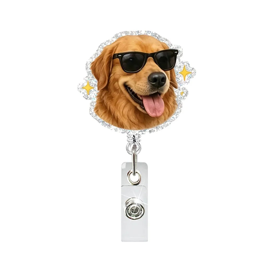 Funny Dog Pattern Retractable Badge Reel Clip for ID Cards