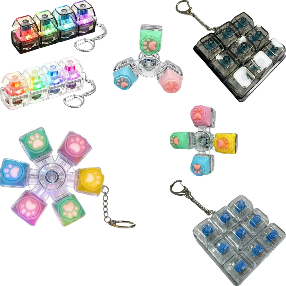 Fingertip Gyro LED Keychain - Fun Decompression Toy & Desk Decor