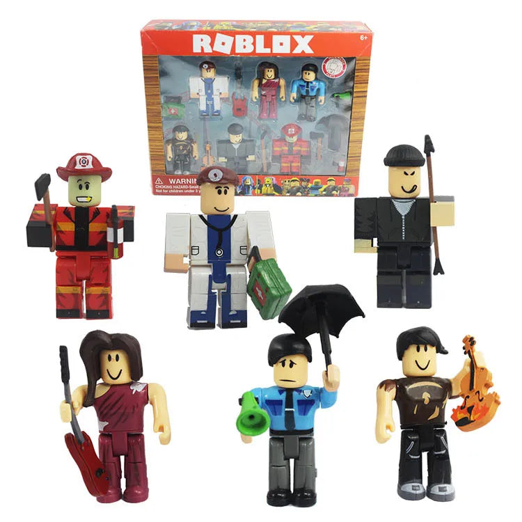 Roblox Cartoon Model Set - 6 Colorful Characters for Imaginative Play