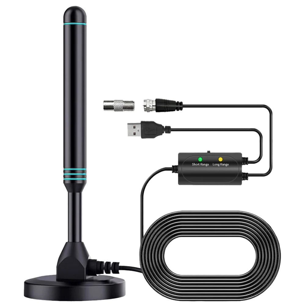 APWIKOGER 4K HD Digital TV Antenna with Signal Amplifier - 480+ Miles Range