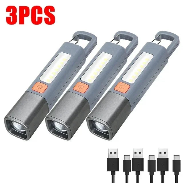 SMILING SHARK Rechargeable LED Flashlight - Waterproof & Zoomable