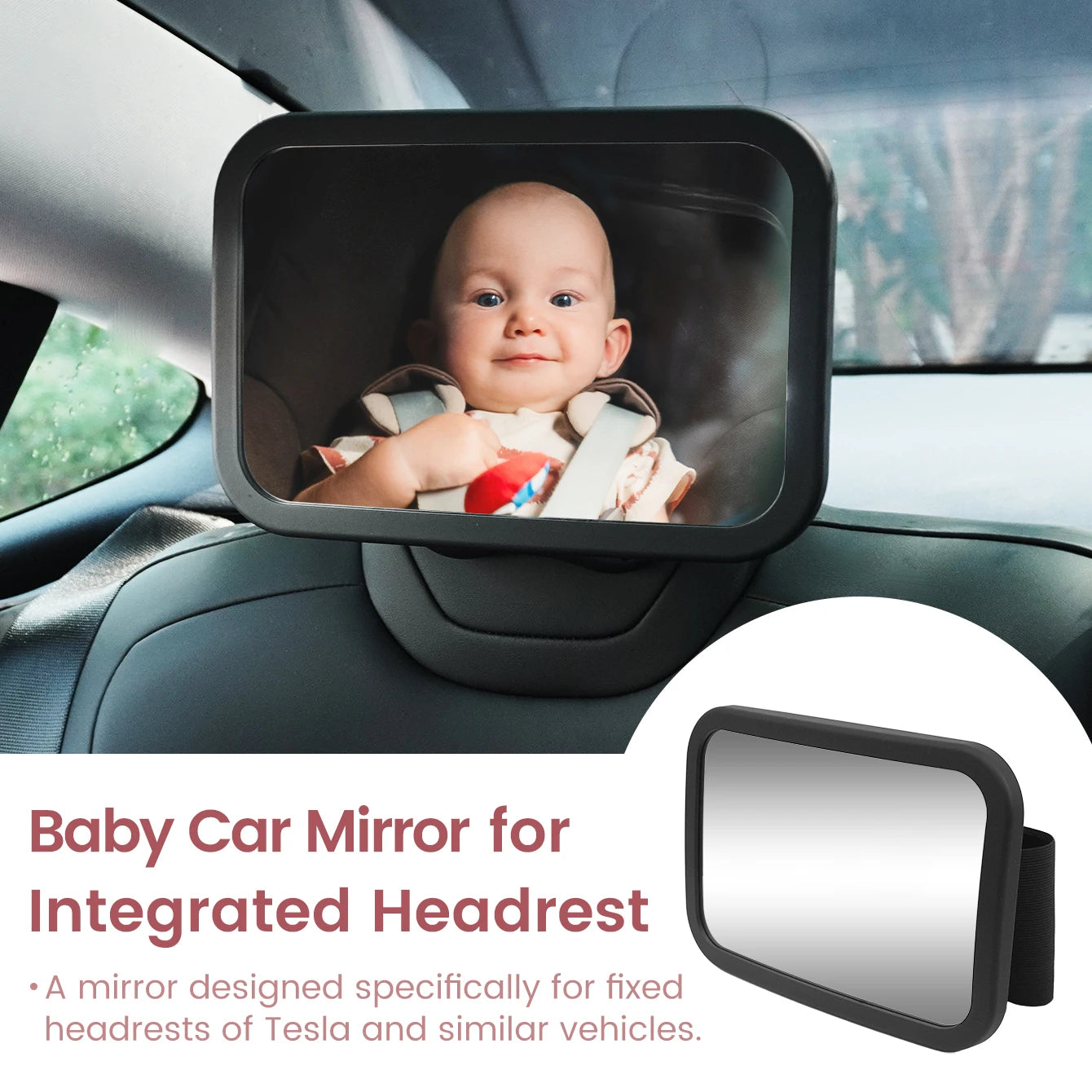 Shatterproof Baby Car Rear View Mirror - Clear Vision for Safety